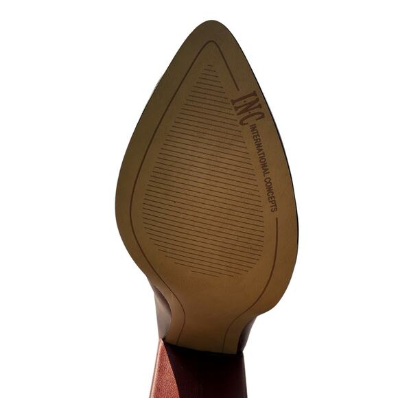 INC International Concepts Tabithaa Leather Over The Knee Boots Merlot 5M - Picture 7 of 8